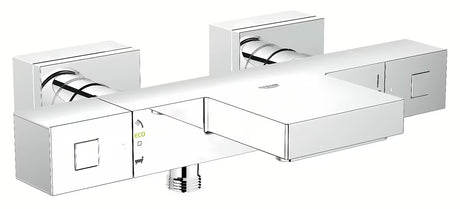 Chromuotas termostatinė vonios maišytuvas Grohe Grohtherm Cube su XL išleidimu GROHE XL Waterfall pro voniai ir dušui.