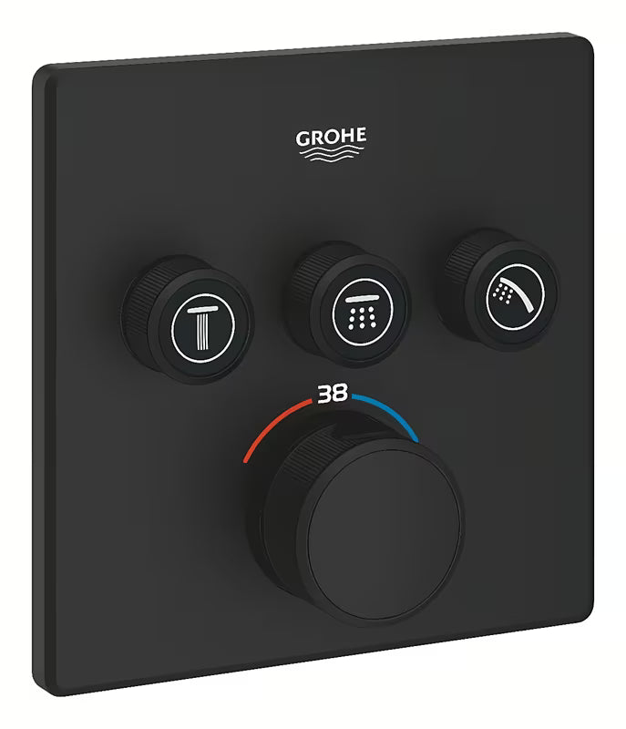 Potinkinė termostatinė dušo maišytuvas Grohe Grohtherm smartcontrol, apdaila phantom black
