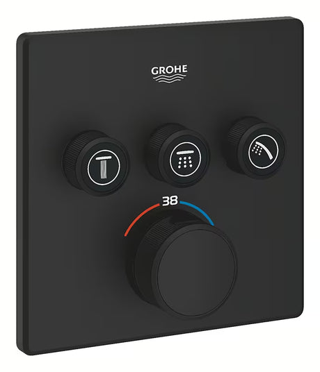 Potinkinė termostatinė dušo maišytuvas Grohe Grohtherm smartcontrol, apdaila phantom black