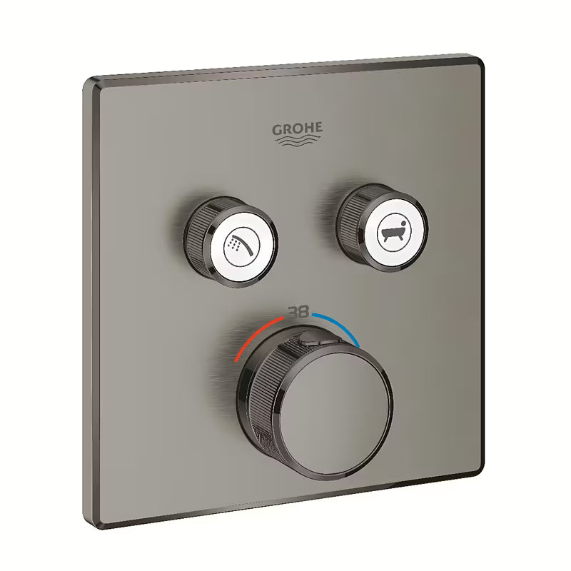 Potinkinė termostatinė dušo maišytuvas Grohe Grohtherm smartcontrol, apdaila – šukuotas Hard Graphite