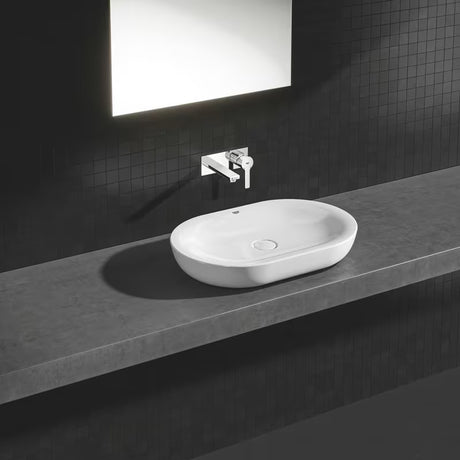 Chromuota potinkinė praustuvo maišytuvas Grohe Lineare pro montuojama ant sienos, su svirtiniu valdymu