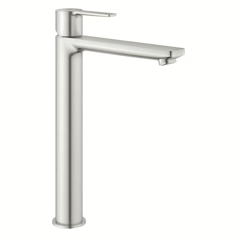 Aukšta svirtinis praustuvo maišytuvas Grohe Lineare, supersteel apdailos pro laisvai pastatomas praustuvas