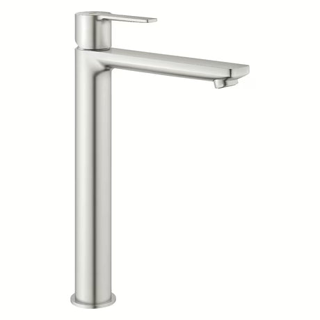 Aukšta svirtinis praustuvo maišytuvas Grohe Lineare, supersteel apdailos pro laisvai pastatomas praustuvas