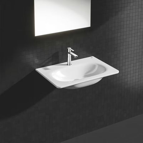 Chromo spalvos svirtinis praustuvo maišytuvas Grohe Lineare su standartiniu snapu
