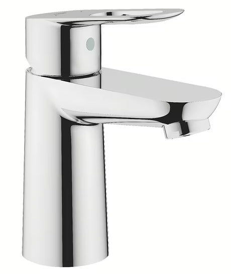 Chromuotas svirtinis praustuvo maišytuvas Grohe bauloop be praustuvo dugno vožtuvas su ovalia kilpine svirtimi