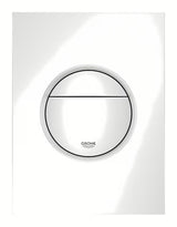 Baltas nuleidimo mygtukas Grohe Nova Cosmopolitan S Alpine White pro potinkiniai bakeliai su dvigubu nuleidimu.