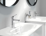 Chromuotas svirtinis praustuvo maišytuvas Grohe Plus su praustuvo dugno vožtuvas ir taupiu 5,7 l/min srautu