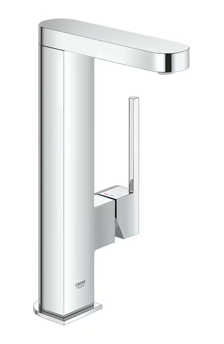 Chromuotas praustuvo maišytuvas Grohe Plus su aukštu snapu, pasukamu ištekėjimu ir svirtiniu valdymu