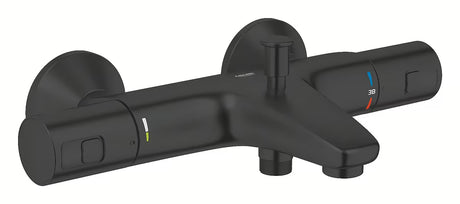 Termostatinė sieninė vonios maišytuvas Grohe Precision apdailos matte black su perjungėju, voniai ir dušui