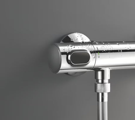 Grohe Precision Flow termostatinė dušo maišytuvas chromo spalvos, su dušo komplektu ir stovu