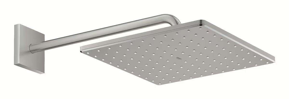 Viršutinis dušas Grohe Rainshower 310 Mono Cube su sieniniu dušo laikikliu, apdaila supersteel.