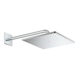 Chromuota viršutinis dušas Grohe Rainshower Mono Cube su dušo laikikliu pro, montuojama ant sienos