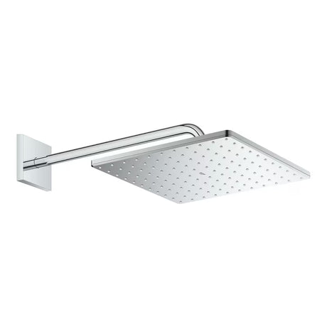 Chromuota viršutinis dušas Grohe Rainshower Mono Cube su dušo laikikliu pro, montuojama ant sienos