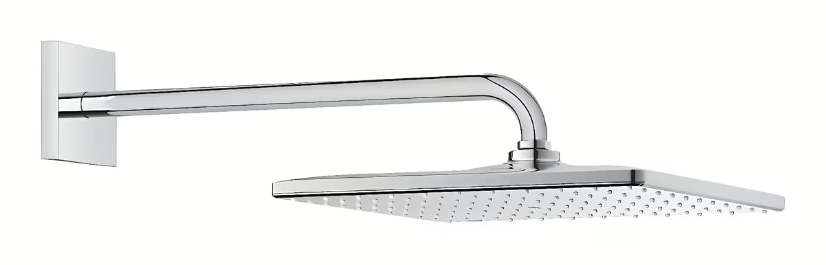 Chromuota viršutinis dušas Grohe Rainshower Mono Cube su dušo laikikliu pro, montuojama ant sienos