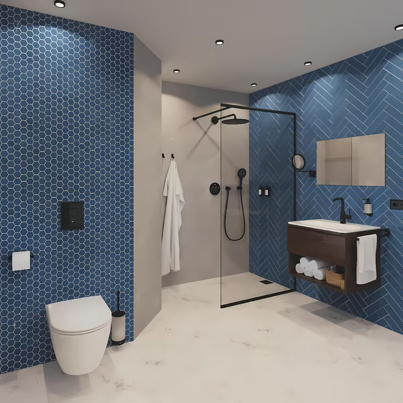 Nejudantis dušo laikiklis Grohe Rainshower neutral su apvalia rozete, phantom black spalvos.