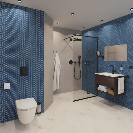 Nejudantis dušo laikiklis Grohe Rainshower neutral su apvalia rozete, phantom black spalvos.
