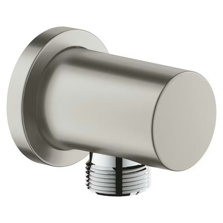 Išvadas potinkinis Grohe Rainshower neutral su apvalia rozete, matinio nerūdijančio plieno išvaizdos, supersteel.