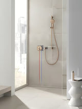 Rankinis dušas Grohe Rainshower smartactive 130, paviršius brushed warm sunset, su mygtuku SmartTip