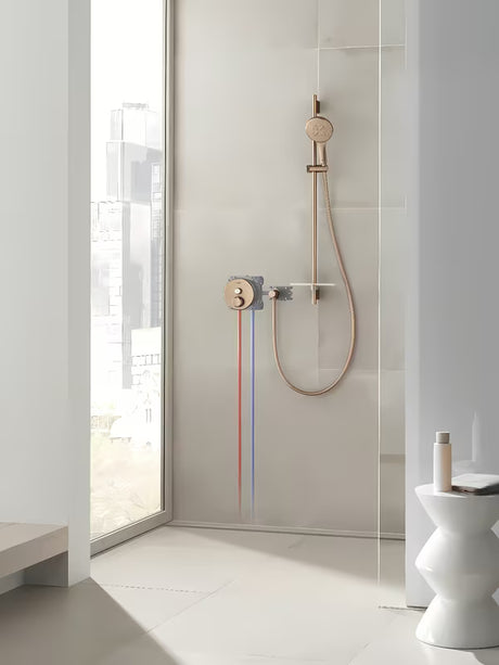 Rankinis dušas Grohe Rainshower smartactive 130, paviršius brushed warm sunset, su mygtuku SmartTip