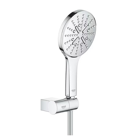 Chromuotas dušo komplektas Grohe Rainshower smartactive 130 su rankine dušo galvute, laikikliu ir 1500 mm žarna
