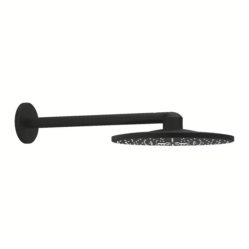 Grohe Rainshower smartactive viršutinis dušas su 430 mm dušo laikikliu, phantom black spalvos