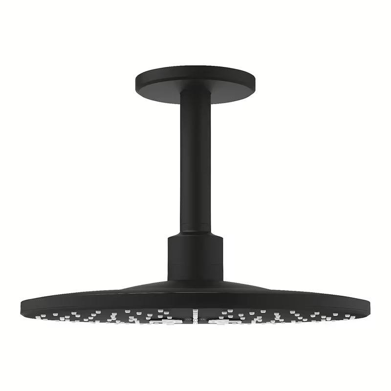 Viršutinis dušas Grohe Rainshower smartactive 310 Phantom Black su dušo laikikliu ir dviem srovės režimais