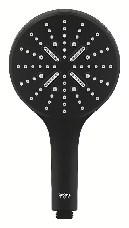 Rankinis dušo galvutė Grohe Rainshower Smartactive phantom black su 3 srovėmis ir SmartTip valdymu