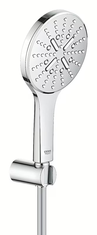 Grohe Rainshower smartactive dušo komplektas chromo spalvos pro, montuojamas ant sienos, su trimis funkcijomis