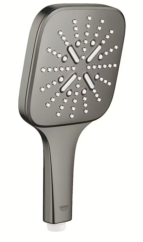 Rankinė dušo galvutė Grohe Rainshower 130 SmartActive Cube, šukuoto hard graphite spalvos