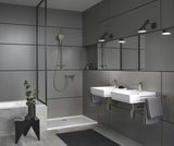 Rankinė dušo galvutė Grohe Rainshower 130 SmartActive Cube, supersteel paviršiaus, su trimis srovės režimais.