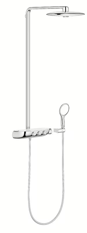 Grohe Rainshower smartcontrol dušo sistema su termostatiniu maišytuvu chromo spalvos, su 360 mm viršutiniu dušu ir rankiniu dušeliu