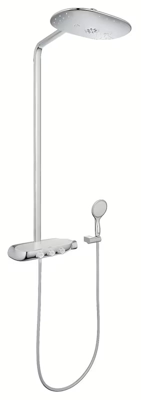 Grohe Rainshower smartcontrol dušo sistema su termostatiniu maišytuvu chromo spalvos, su 360 mm viršutiniu dušu ir rankiniu dušeliu