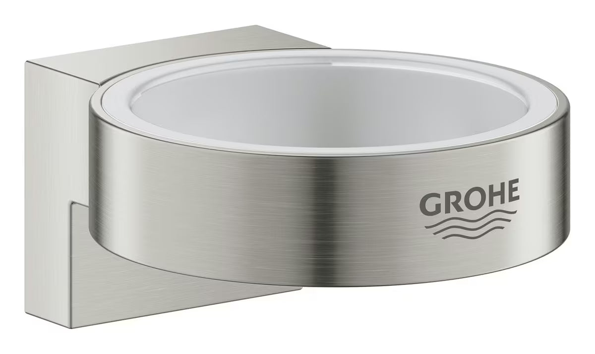 Sieninis stiklinės laikiklis be stiklinės Grohe Selection, supersteel apdailos, su paslėptu tvirtinimu.