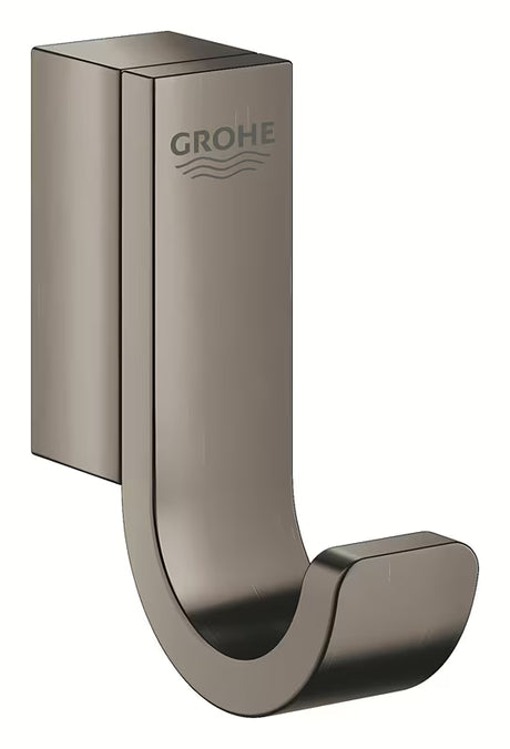 Metalinis kabliukas chalatui Grohe Selection, šukuoto hard graphite apdaila, su paslėptu tvirtinimu.