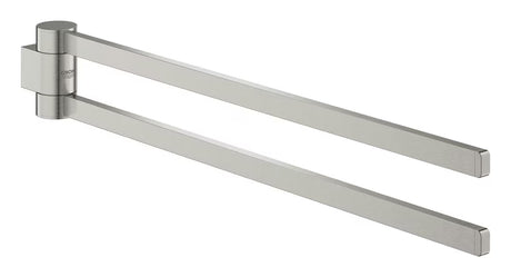 Dvigubas pasukamas rankšluosčio laikiklis Grohe Selection supersteel apdailos, su paslėptu tvirtinimu