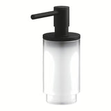 Skysto muilo Dozatorius Grohe Selection, spalva phantom black, stiklo ir metalo derinys.