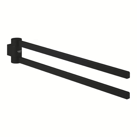 Dvigubas rankšluosčio laikiklis Grohe Selection su dviem pasukamomis svirtimis, spalva phantom black.