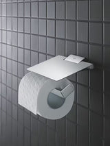 Chromuotas tualetinio popieriaus laikiklis Grohe Selection Cube su dangteliu su paslėptu tvirtinimu prie sienos.