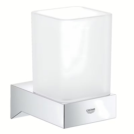 Stiklinė Grohe Selection Cube dantų šepetėliams ir dantų pastai vonios kambariui