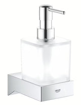 Chromuotas skysto muilo dozatorius Grohe Selection Cube be laikiklio su stikline talpa