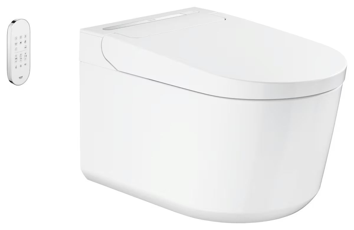 Pakabinamas KLOZETAS su bidė funkcija Grohe Sensia Pro, spalva alpine-white, su nuotoliniu valdymu