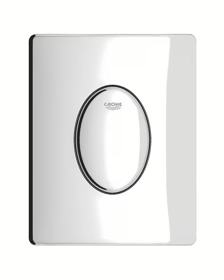 Chromuotas vandens nuleidimo mygtukas Grohe Skate Air pro, vieno kiekio nuleidimas ir vertikalus montavimas.