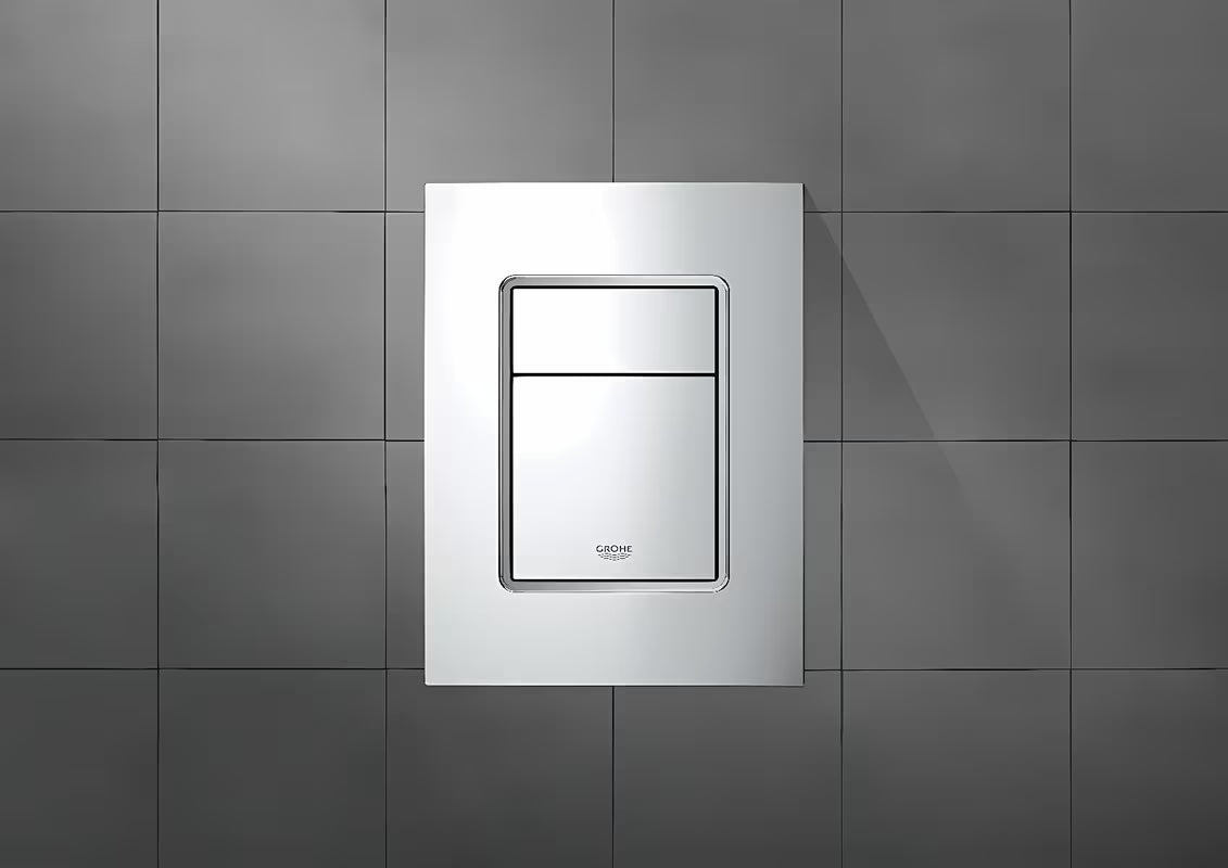 Chromuotas nuleidimo mygtukas Grohe Skate Cosmopolitan S pro potinkiniai bakeliai su dvigubu nuleidimu.