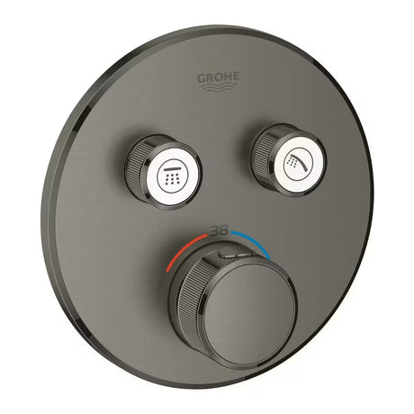 Potinkinė termostatinė dušo maišytuvas Grohe Grohtherm smartcontrol, brushed hard graphite spalvos.