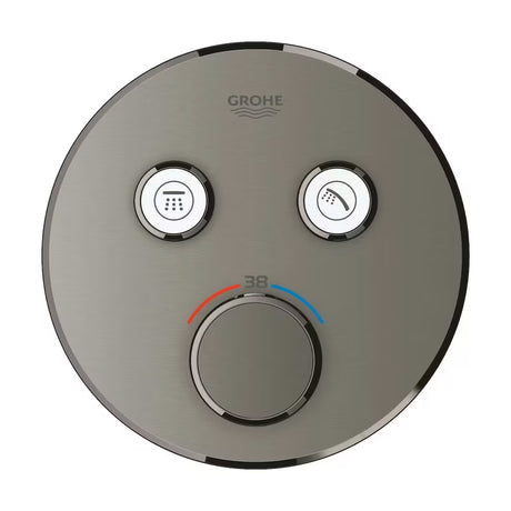 Potinkinė termostatinė dušo maišytuvas Grohe Grohtherm smartcontrol, apdaila – brushed hard graphite.