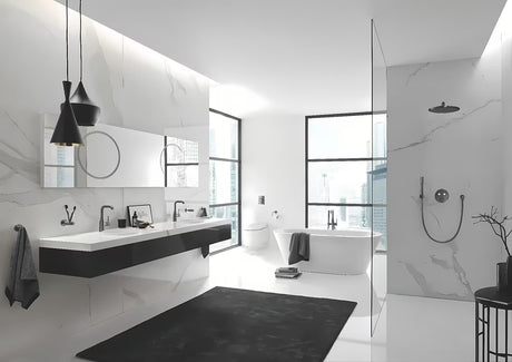 Potinkinė termostatinė dušo maišytuvas Grohe Grohtherm smartcontrol, apdaila – brushed hard graphite.