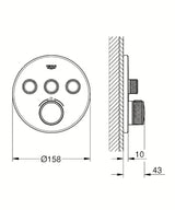 Potinkinė termostatinė dušo maišytuvas Grohe Grohtherm smartcontrol šukuoto paviršiaus Warm Sunset apdailos