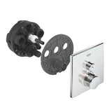 Chromo spalvos potinkinė termostatinė dušo maišytuvas Grohe Grohtherm smartcontrol su mygtukiniu valdymu smartcontrol