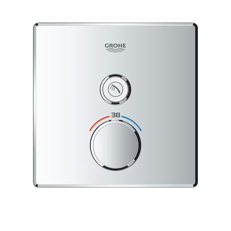 Chromo spalvos potinkinė termostatinė dušo maišytuvas Grohe Grohtherm smartcontrol su mygtukiniu valdymu smartcontrol