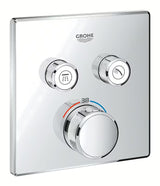 Chromo spalvos potinkinė termostatinė dušo maišytuvas Grohe Grohtherm smartcontrol su mygtukiniu valdymu